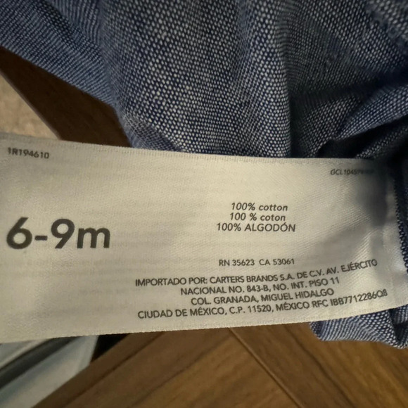 Carter's Child of Mine 100% Cotton Baby Boy Romper Size 6-9 Months NWT - Picture 9 of 9